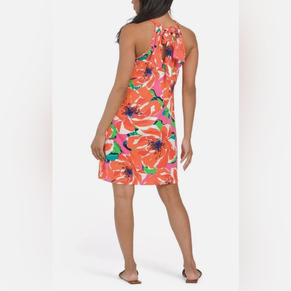 Trina Turk Bright Colored Floral Halter Style Dress